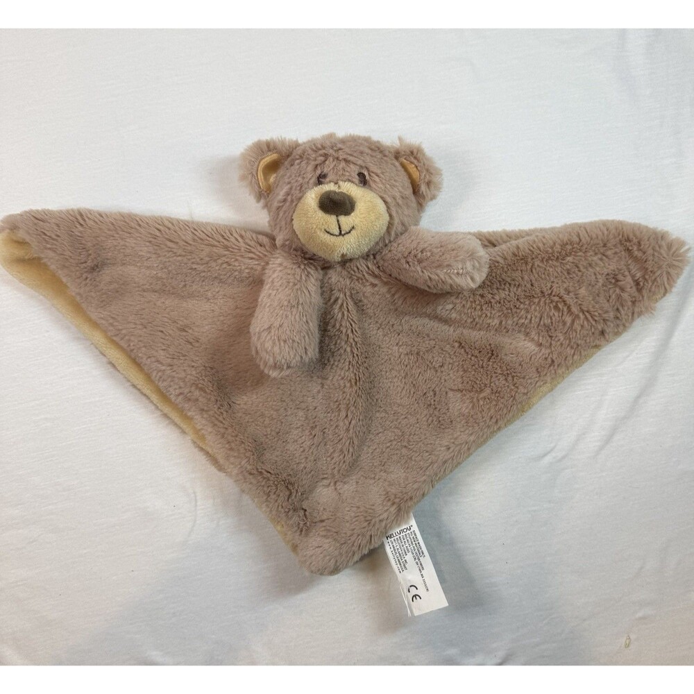 KellyToy Teddy Bear Lovey Rattle Security Blanket Brown K Luxe Baby Super Soft